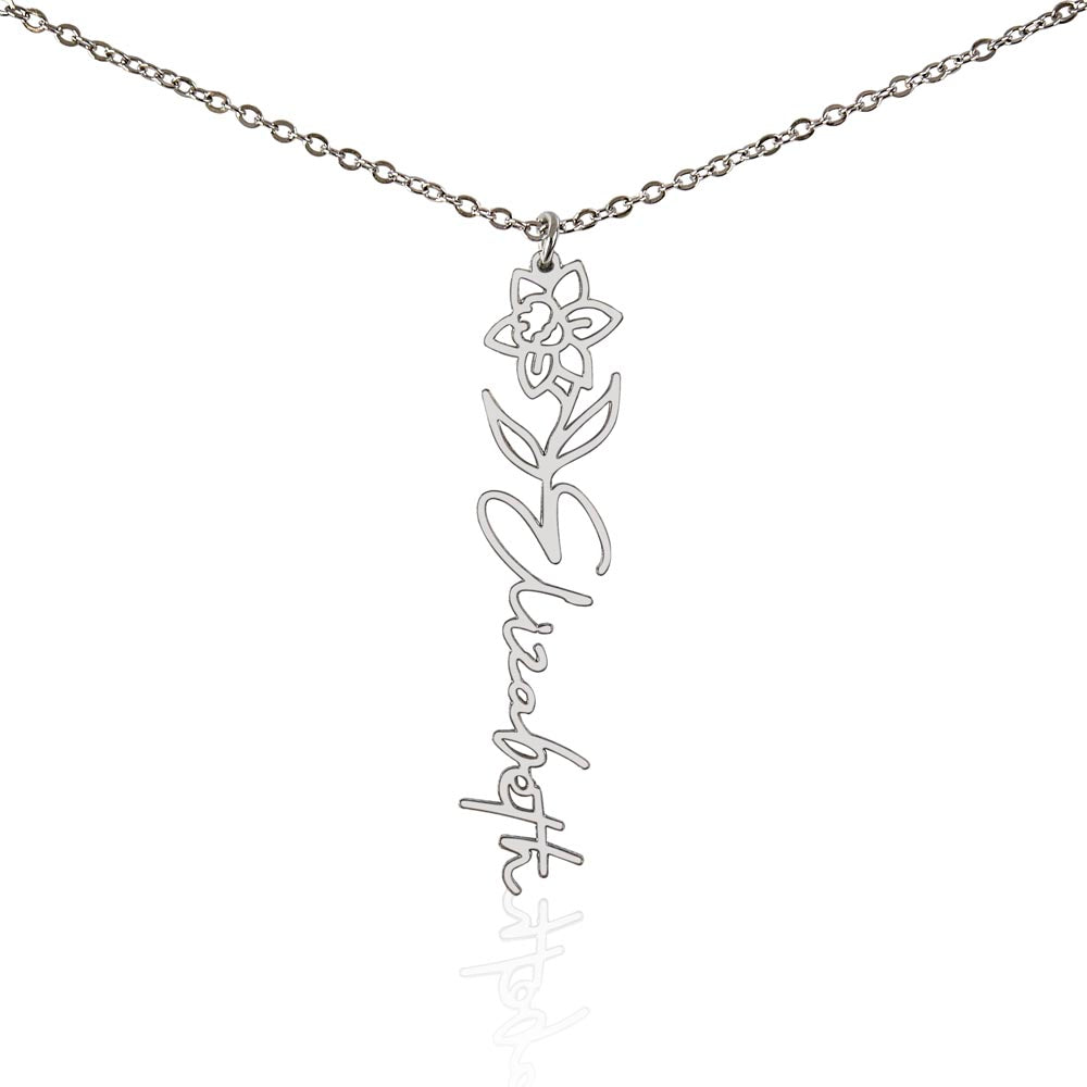 Birth Month Flower Name Necklace ~ British-Inspired Keepsake
