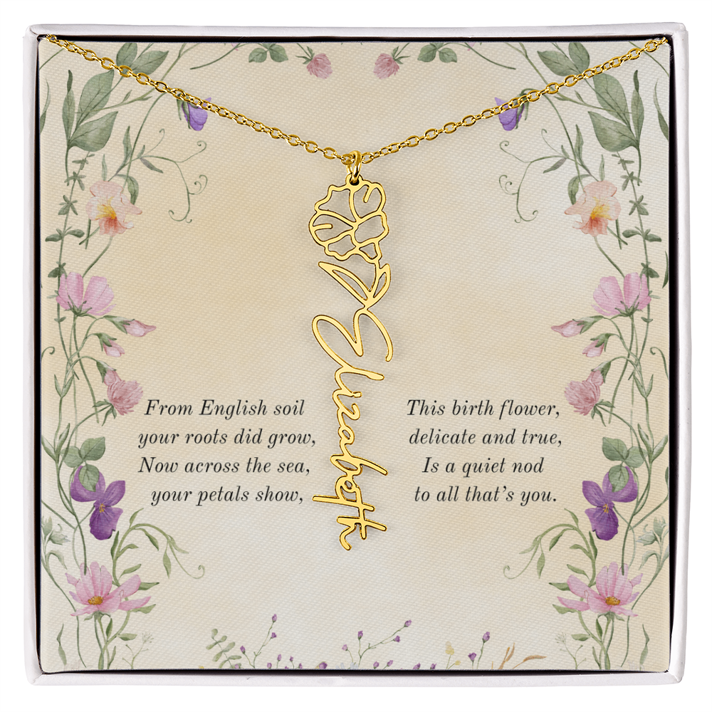 Birth Month Flower Name Necklace ~ British-Inspired Keepsake