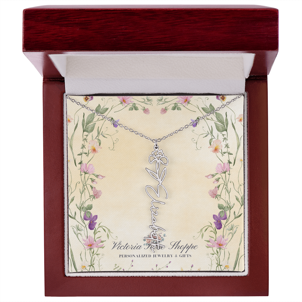 Birth Month Flower Name Necklace