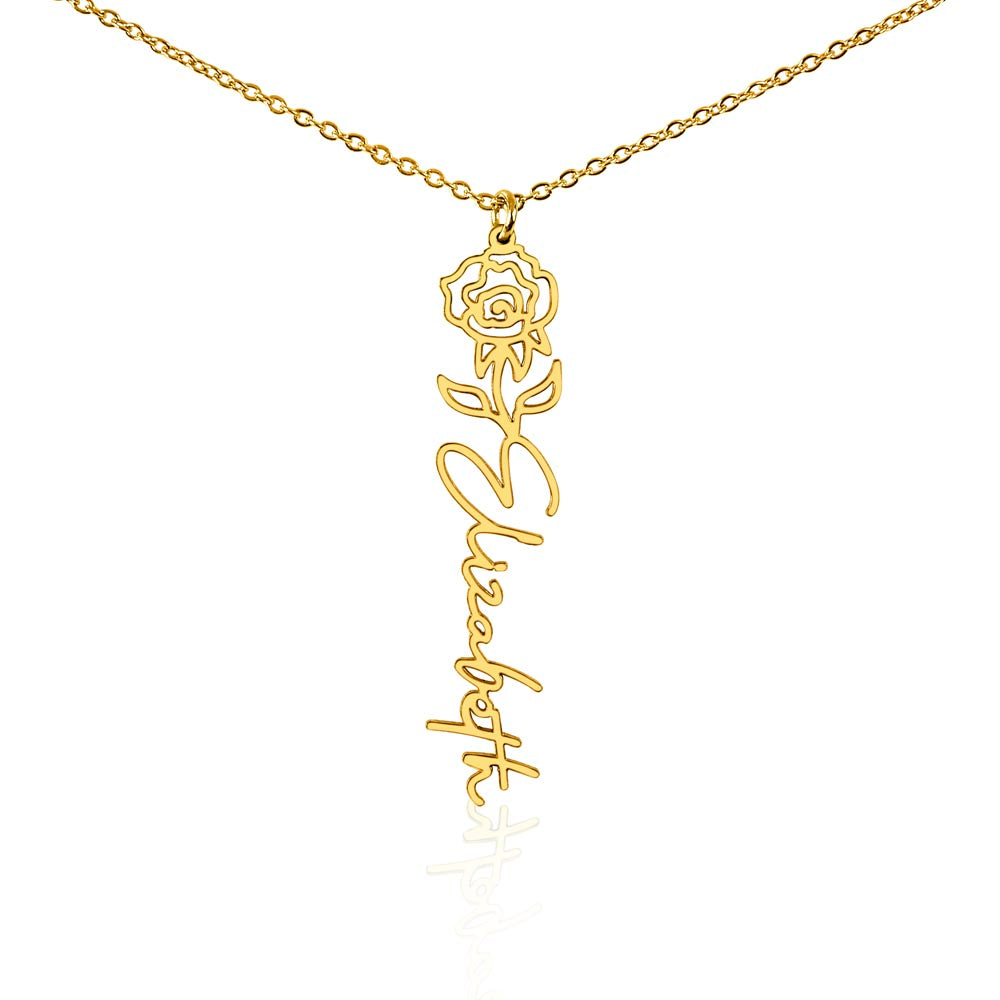 Birth Month Flower Name Necklace ~ British-Inspired Keepsake