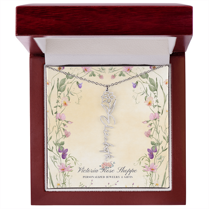 Birth Month Flower Name Necklace